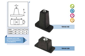 Picior antivibrant Tecnosystemi Tekno 100: (100 x 40 mm)